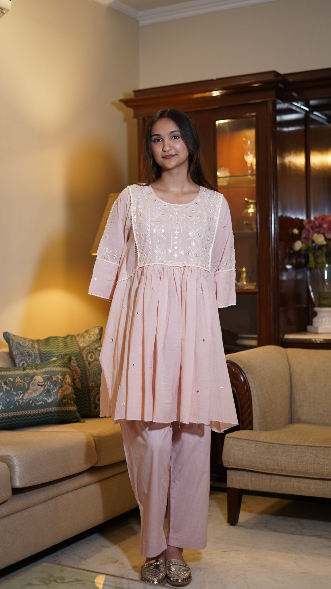 Blush kaftan Coord set - Anuradha Grewal