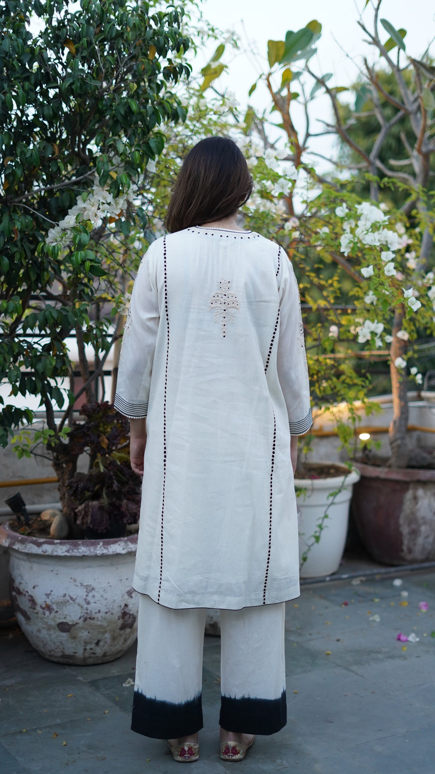 Ivory cotton kurta set