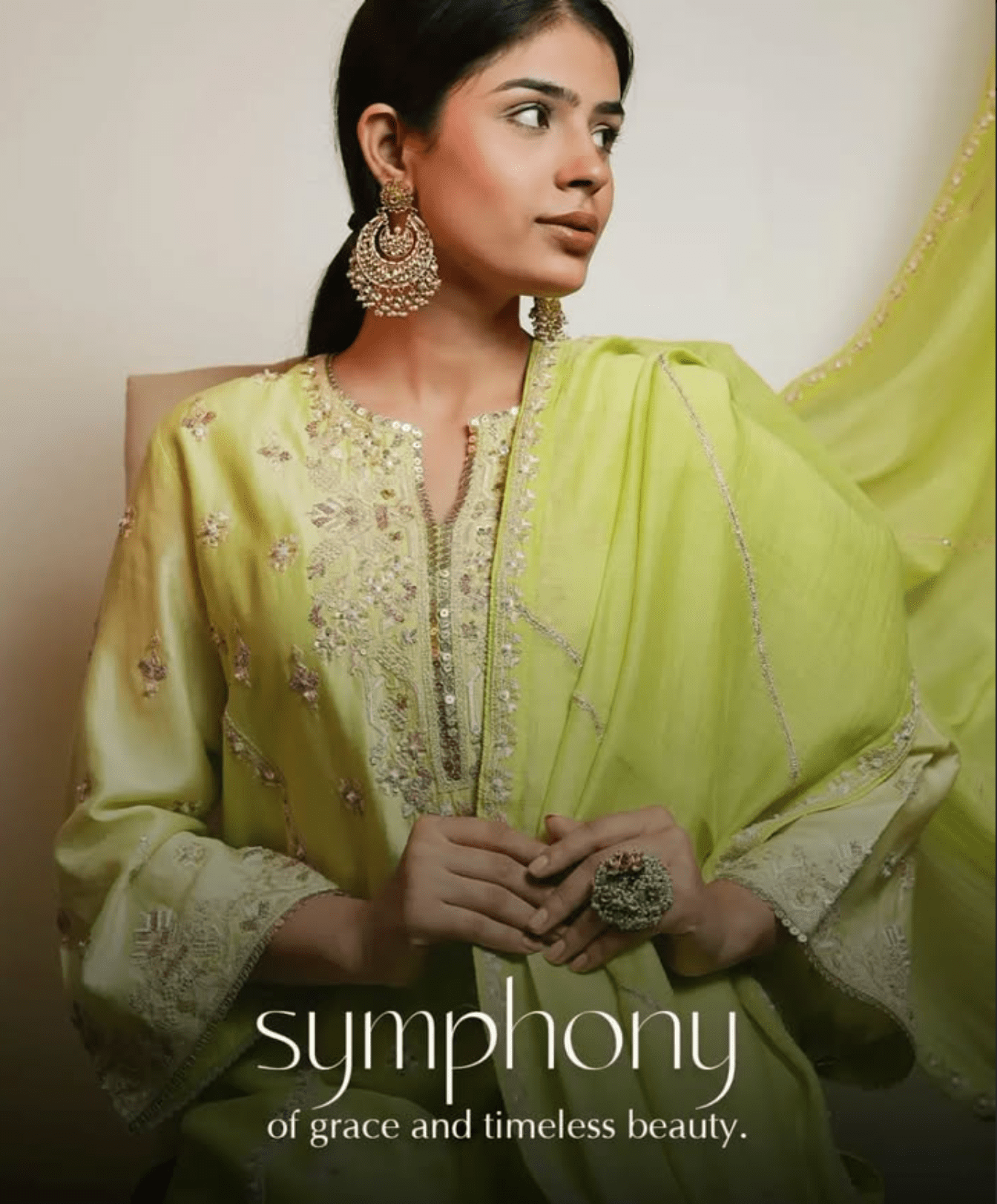 Lime Green Kurta Set - Anuradha Grewal