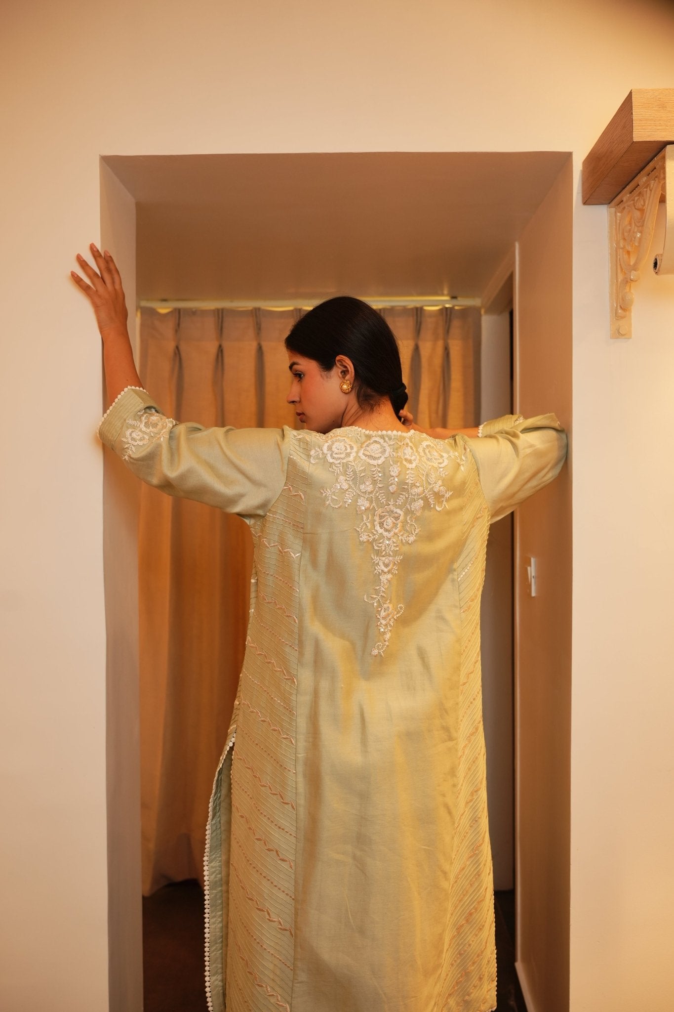 Mint Green Kurta Set - Anuradha Grewal