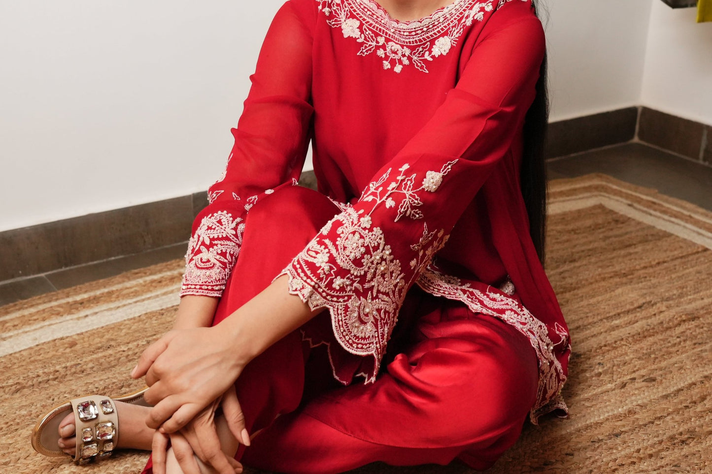 Red Indo - Western Set - Anuradha Grewal