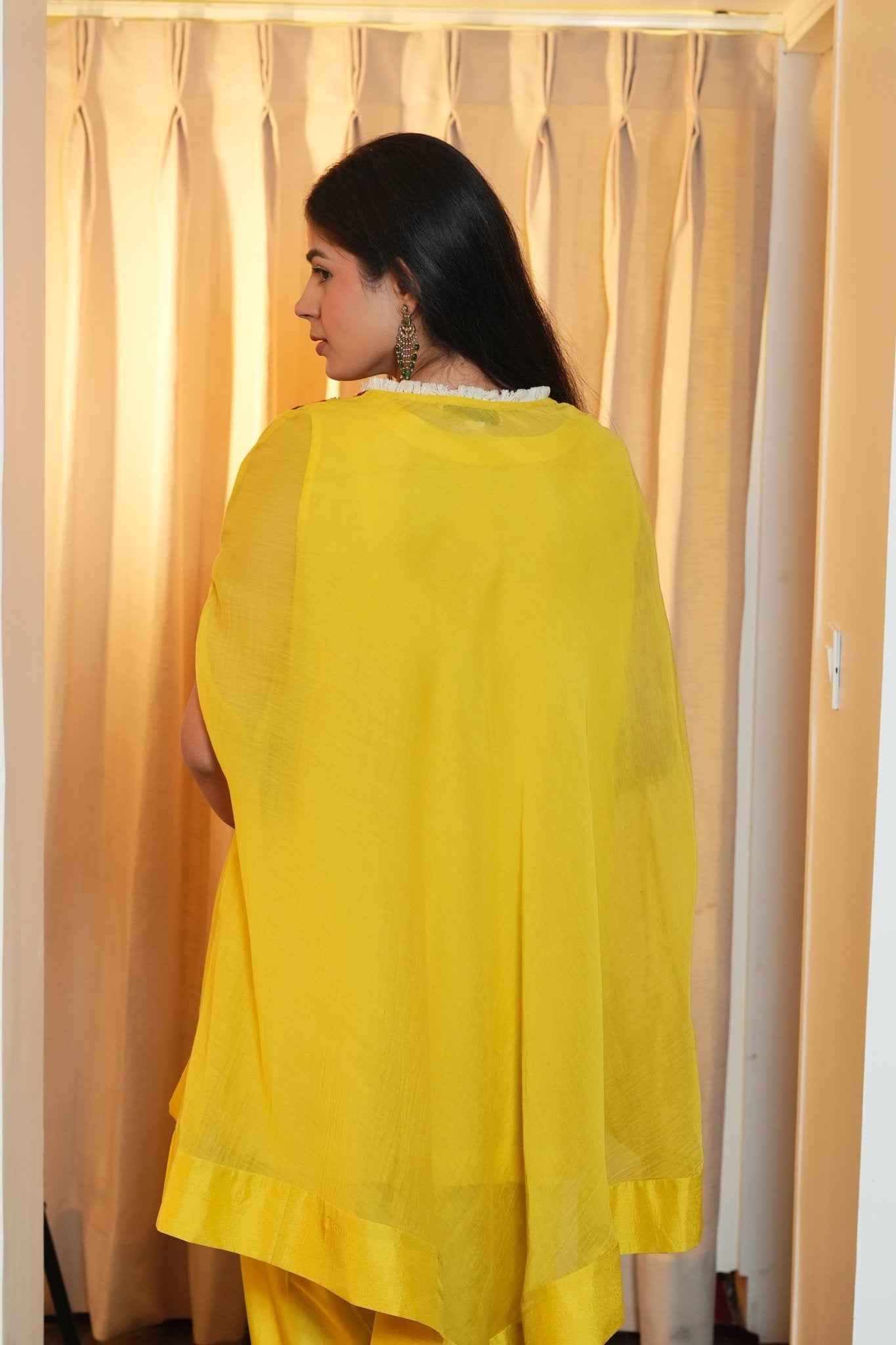 Yellow Cape Set - Anuradha Grewal