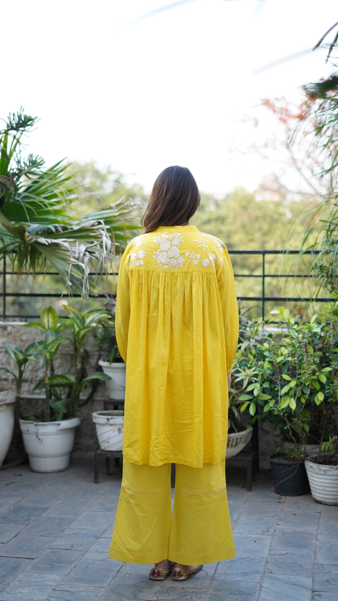 Yellow Parsi Coord Set - Anuradha Grewal