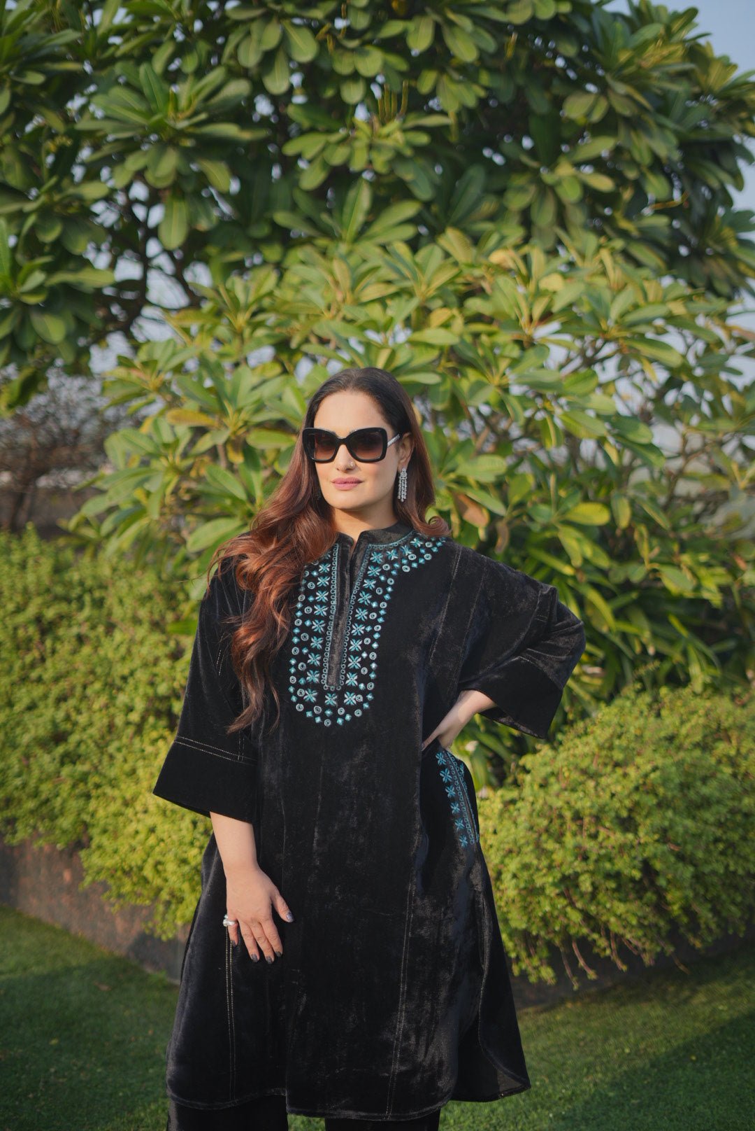 Black Velvet Co - ord Set - Anuradha Grewal