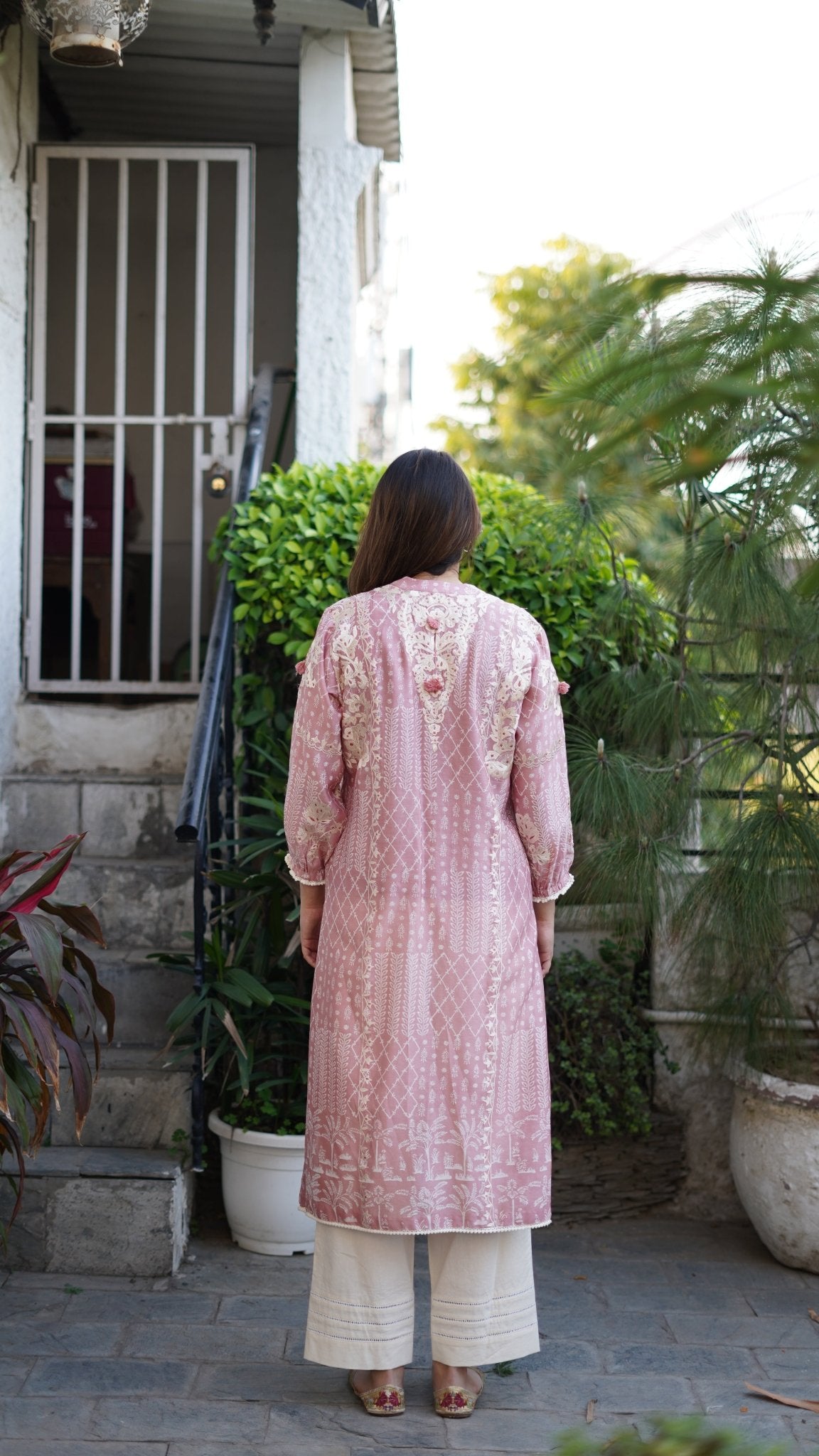 Blush printed tunic and Pants - Anuradha Grewal