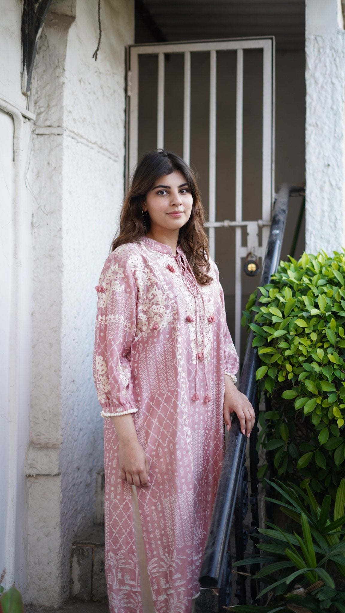 Blush printed tunic and Pants - Anuradha Grewal