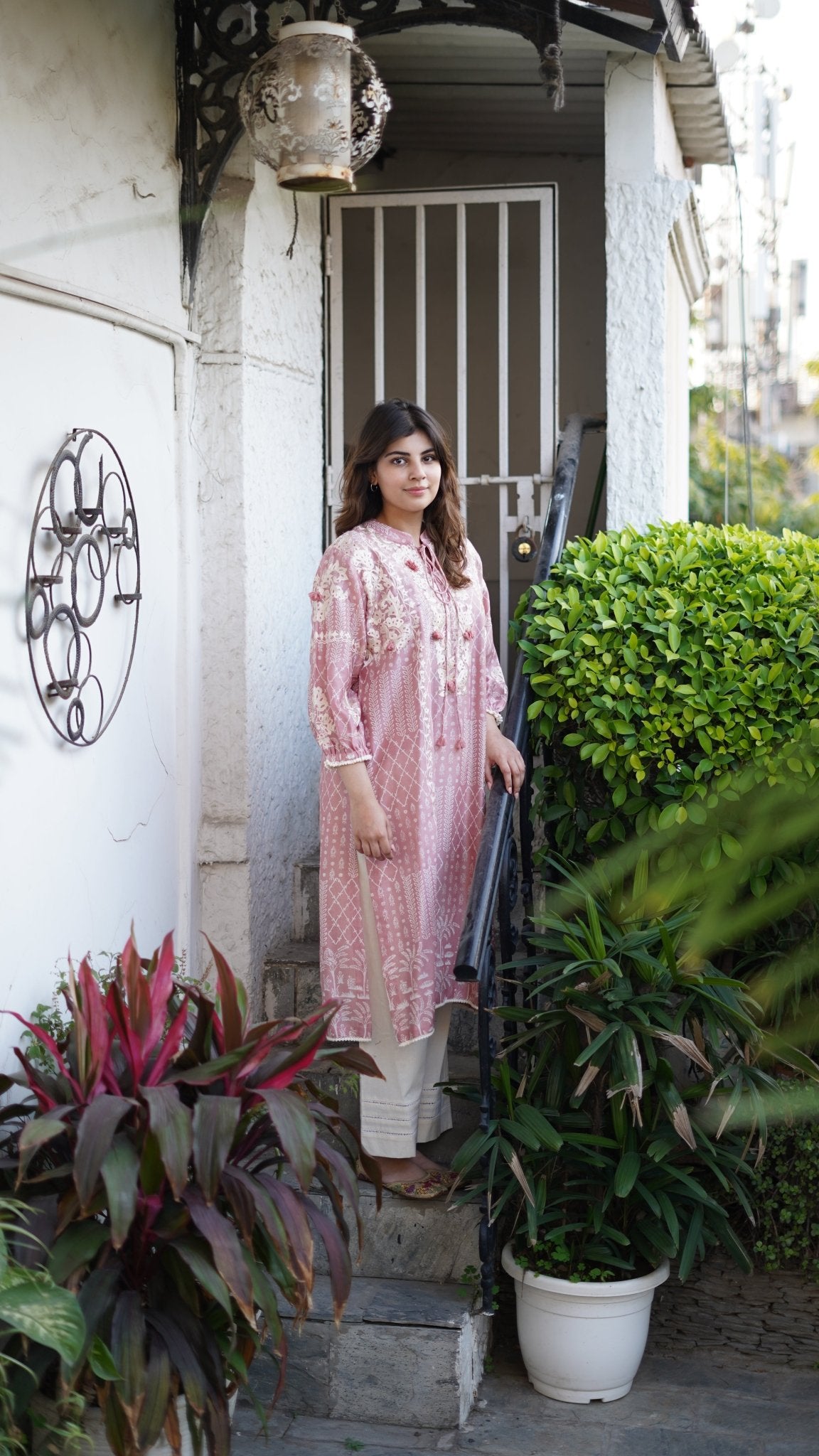 Blush printed tunic and Pants - Anuradha Grewal