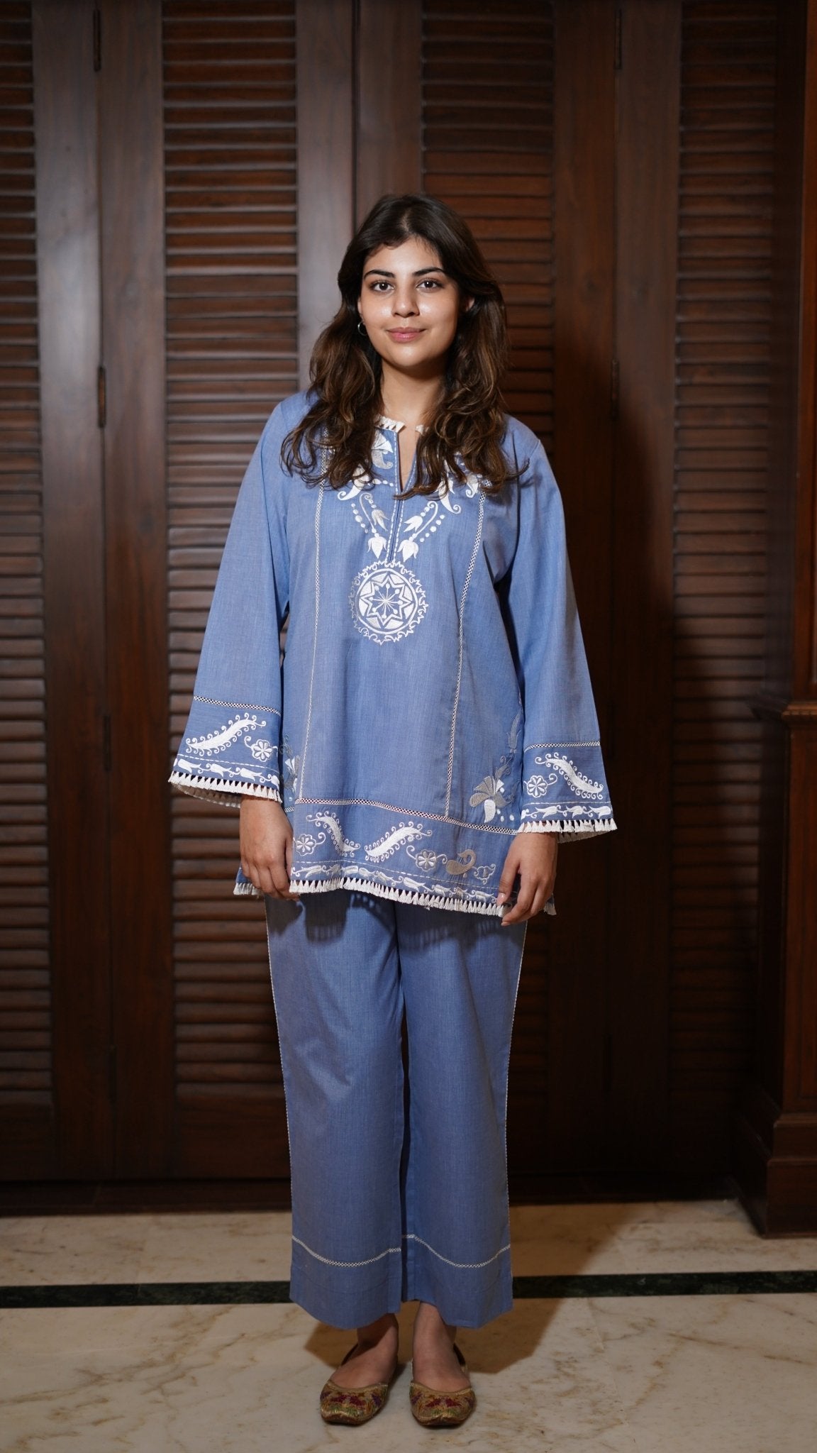 Denim blue Coord Set - Anuradha Grewal