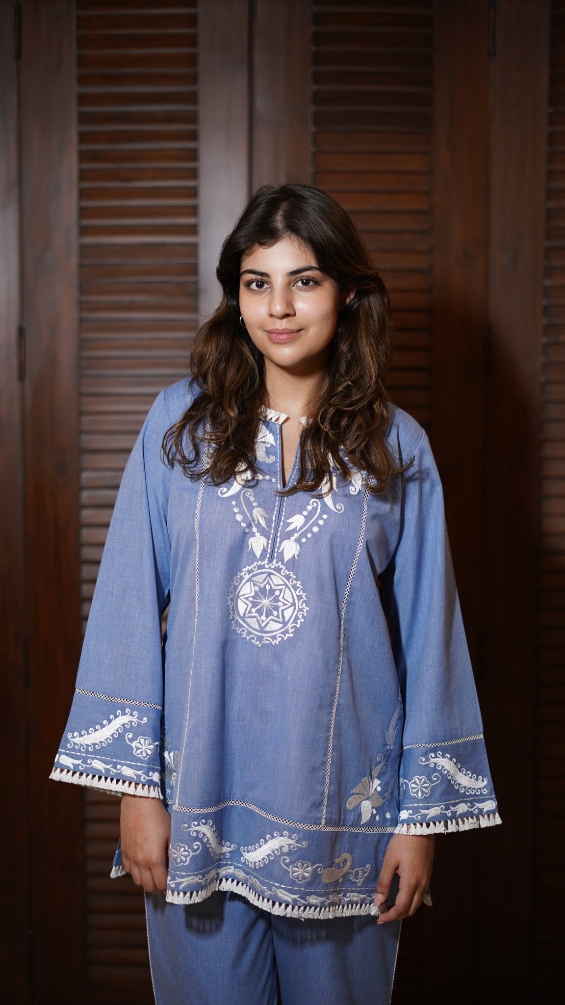 Denim blue Coord Set - Anuradha Grewal