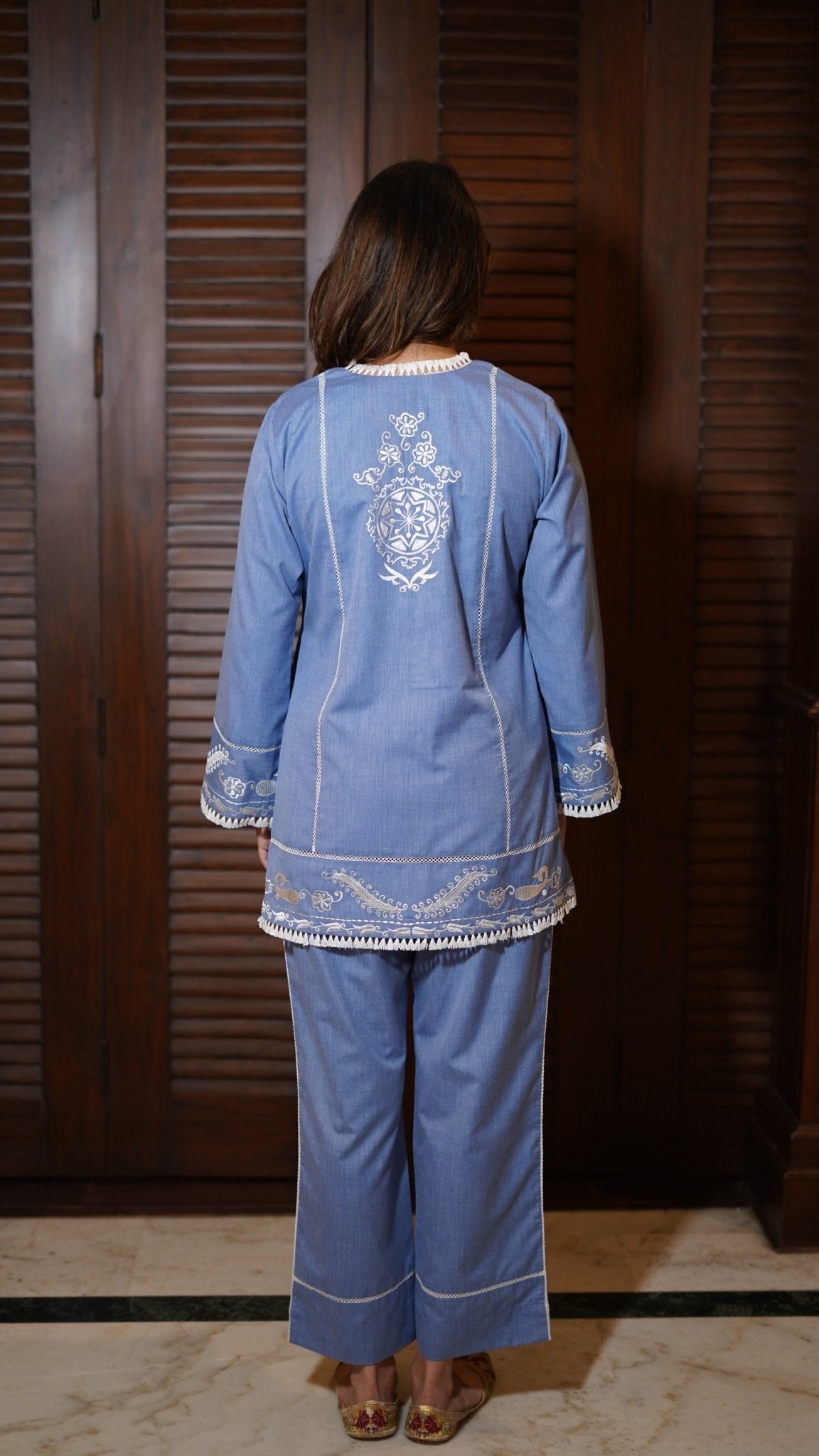 Denim blue Coord Set - Anuradha Grewal