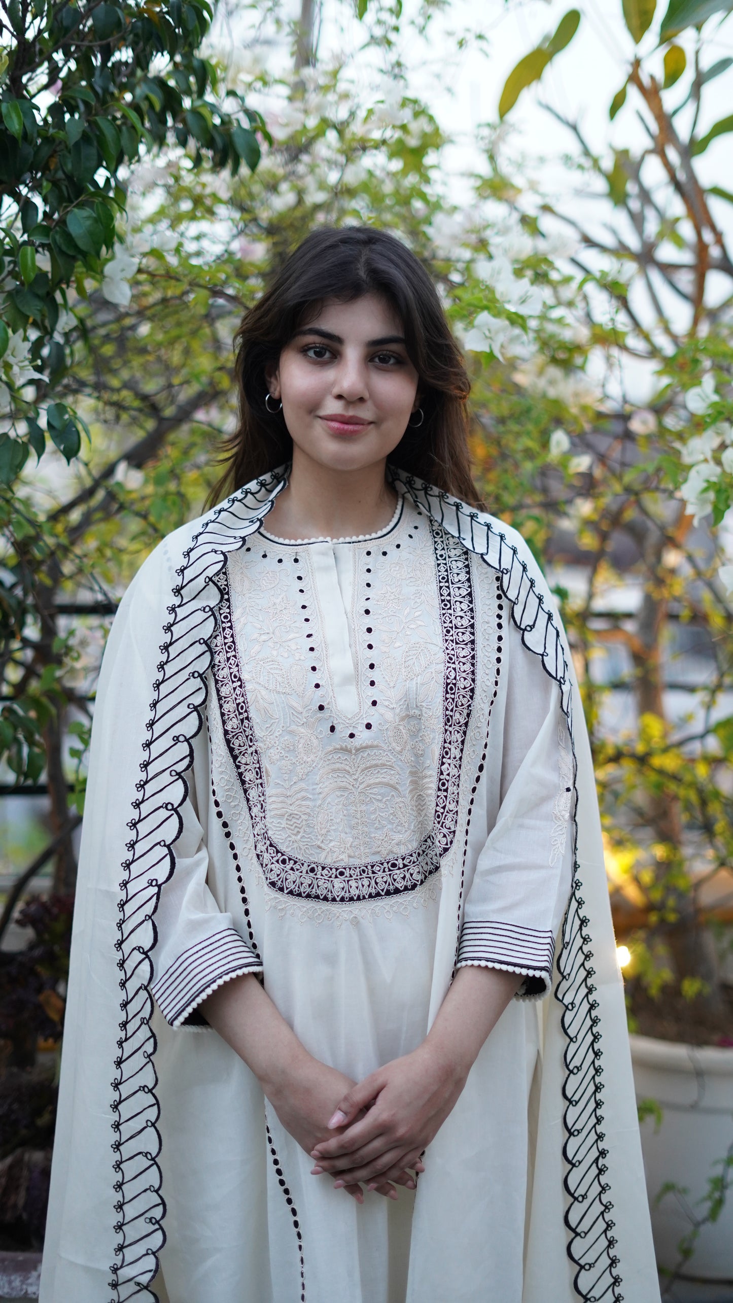 Ivory cotton kurta set