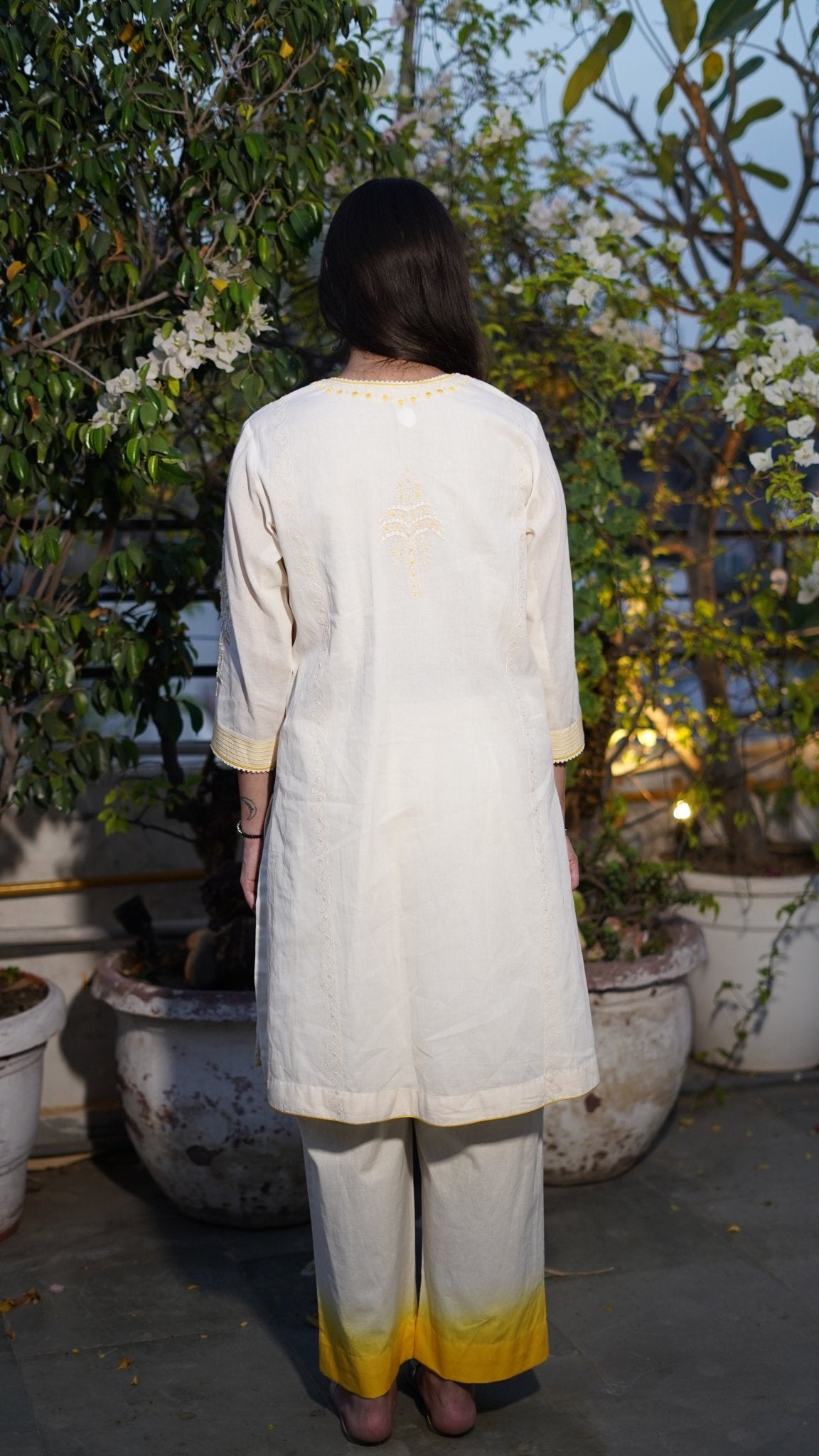 Ivory cotton kurta set - Anuradha Grewal