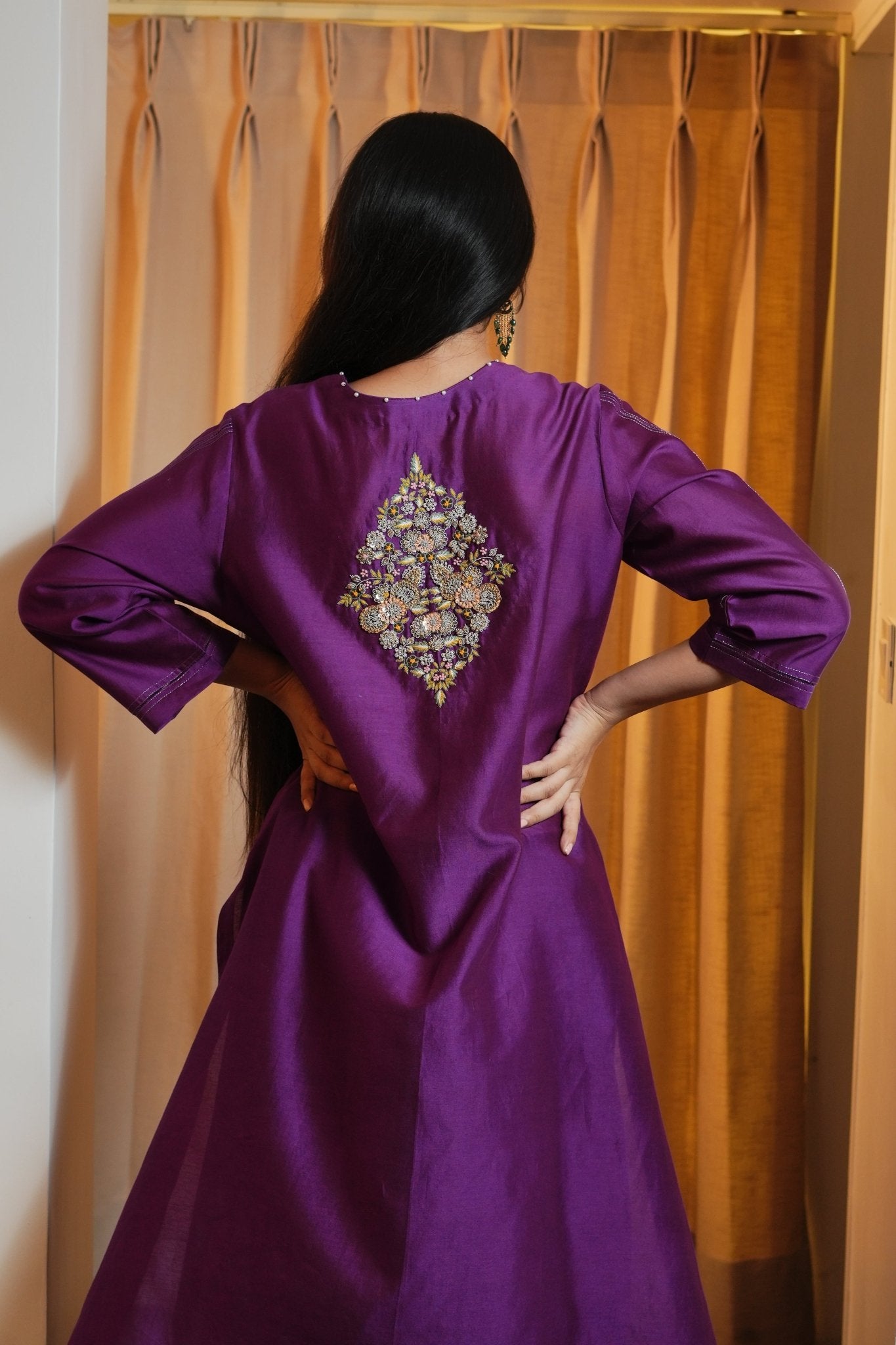 Purple Kaftan Set - Anuradha Grewal