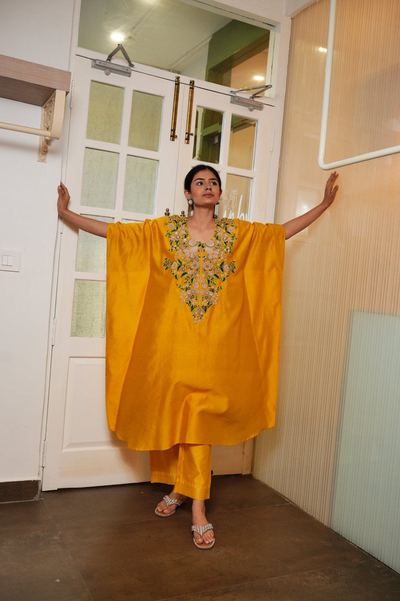 Yellow Kaftan Set - Anuradha Grewal