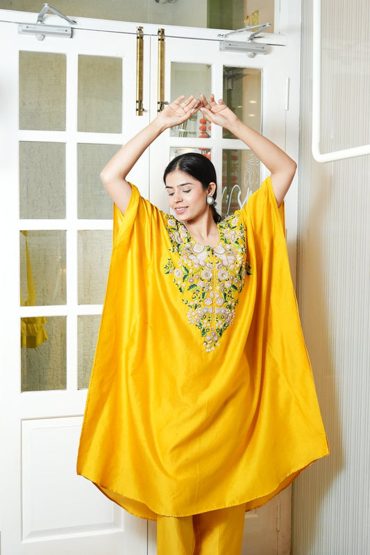 Yellow Kaftan Set - Anuradha Grewal